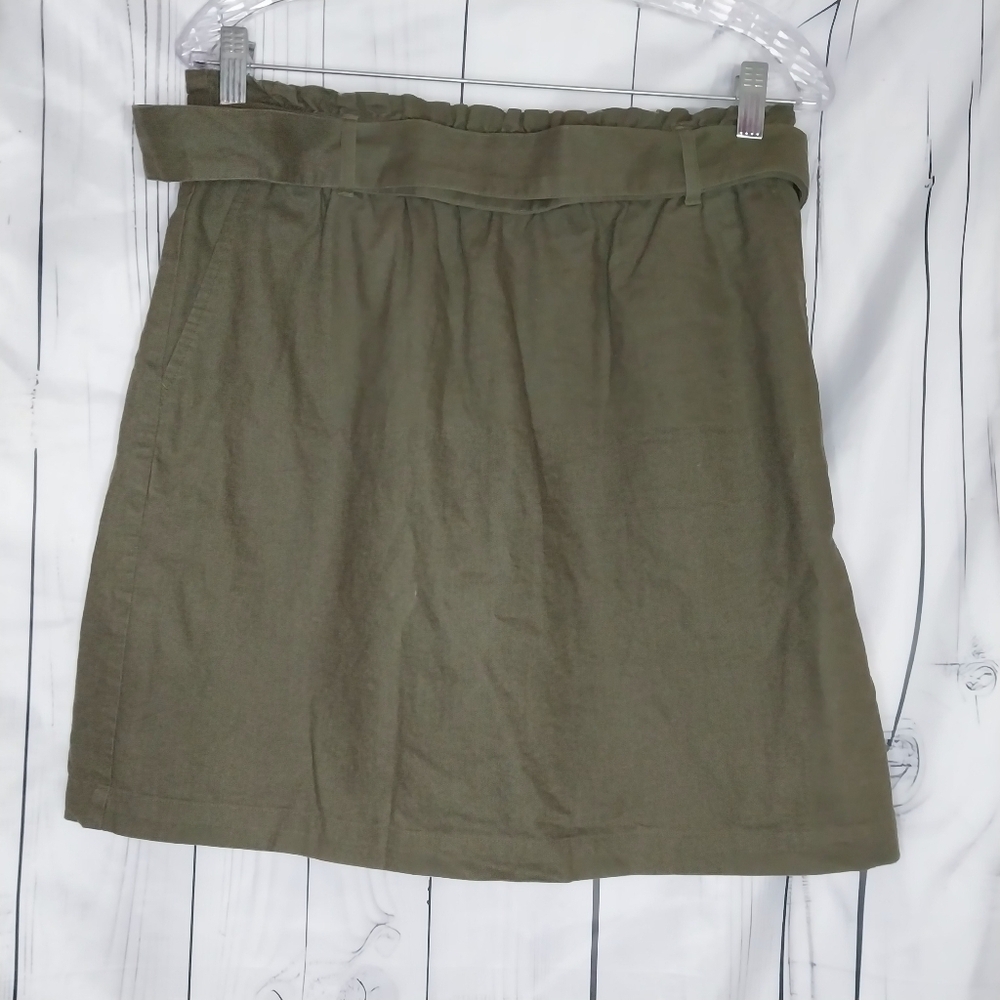 J. Crew Paperbag Waist Classic Olive Green Skirt